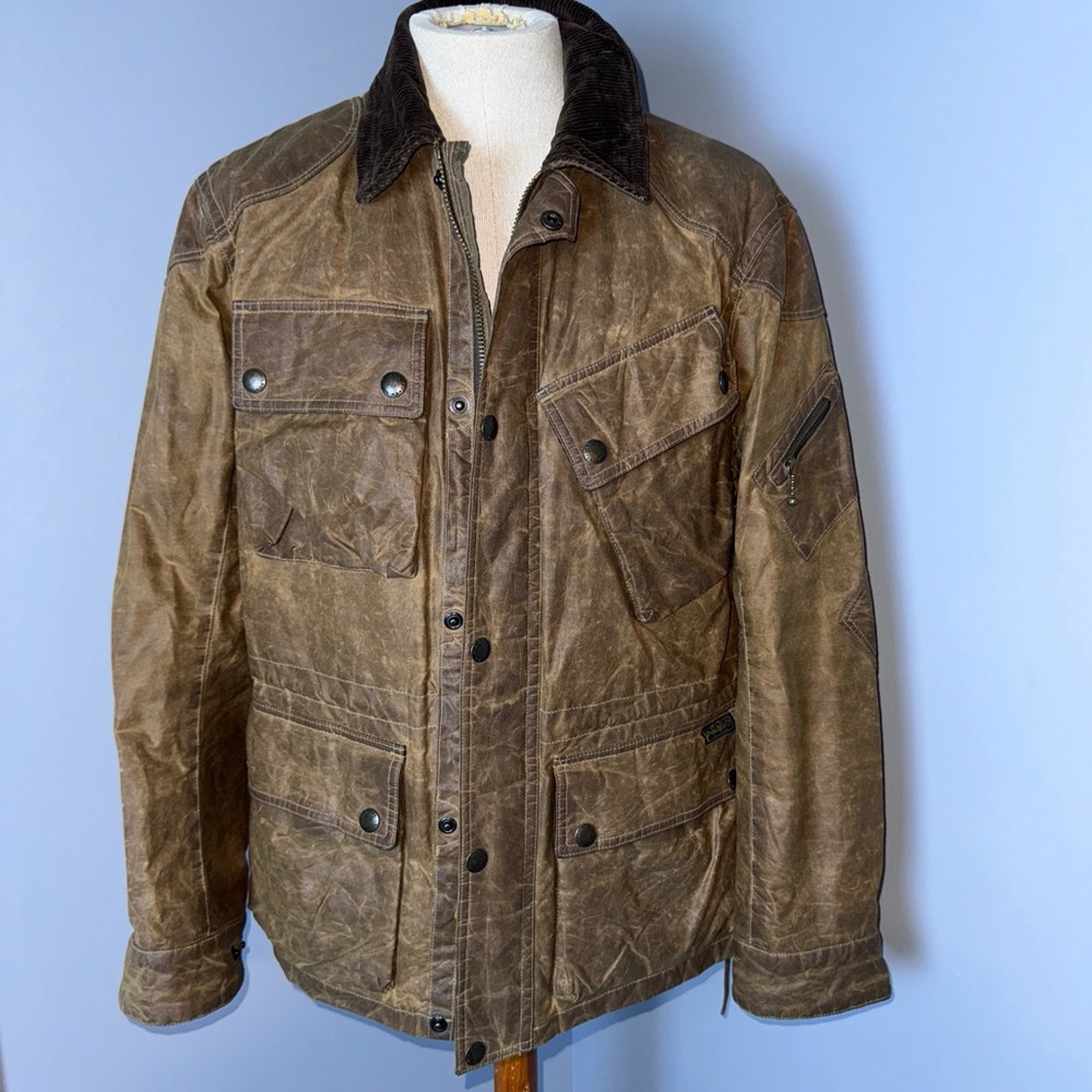 Polo by Ralph Lauren. Waxed canvas motorcycle jacket.  NWOT and unworn.